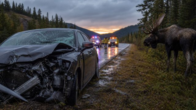 Tragic Moose Collision Claims Two Lives Near Aquaforte